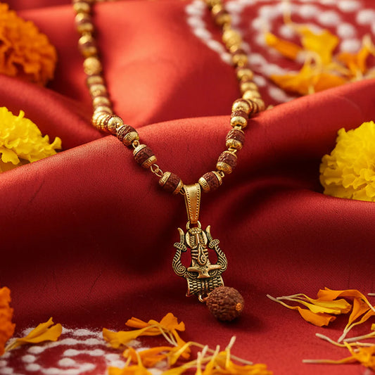 Divine Trishul Shivling Rudraksha Mala