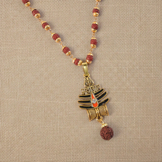 Sacred Mahadev Trishul Pendant Rudraksha Mala