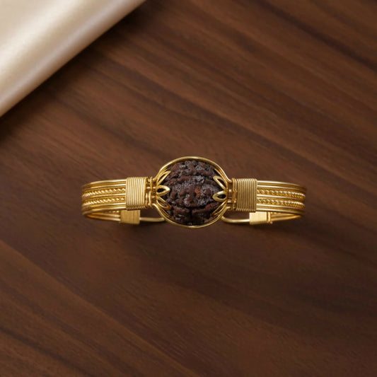 Divine Protection Gold Plated Rudraksha Bracelet