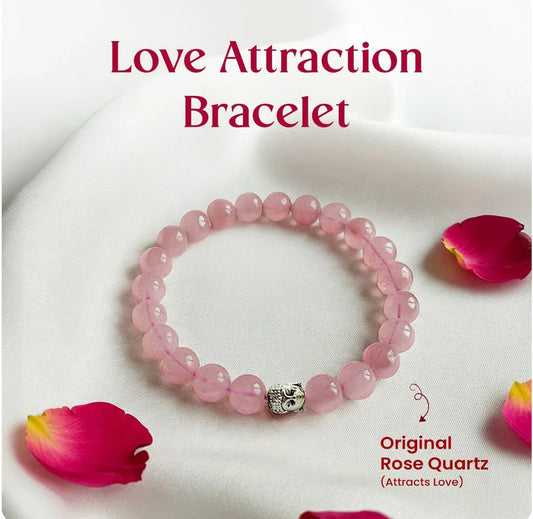 Natural Rose Quartz Crystal Bracelet – Healing & Elegant Design