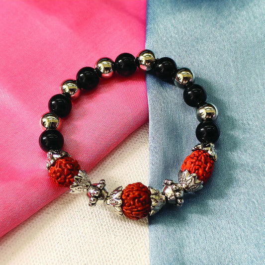 Mahadev Black Beads Rudraksha Bracelet