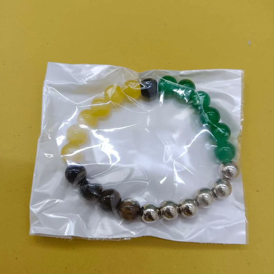 Green and Tiger's Eye Crystal Beads Bracelet