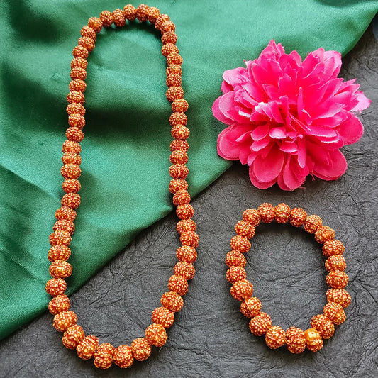 Sacred Rudraksha Combo Set – Mala & Bracelet for Spiritual Energy
