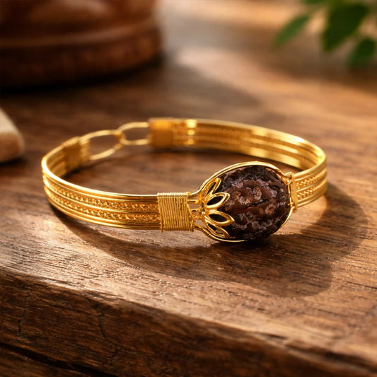 Divine Protection Gold Plated Rudraksha Bracelet