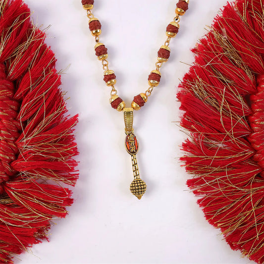 Sacred Ram Naam Gold Pendant Rudraksha Mala – Spiritual Strength & Positive Energy